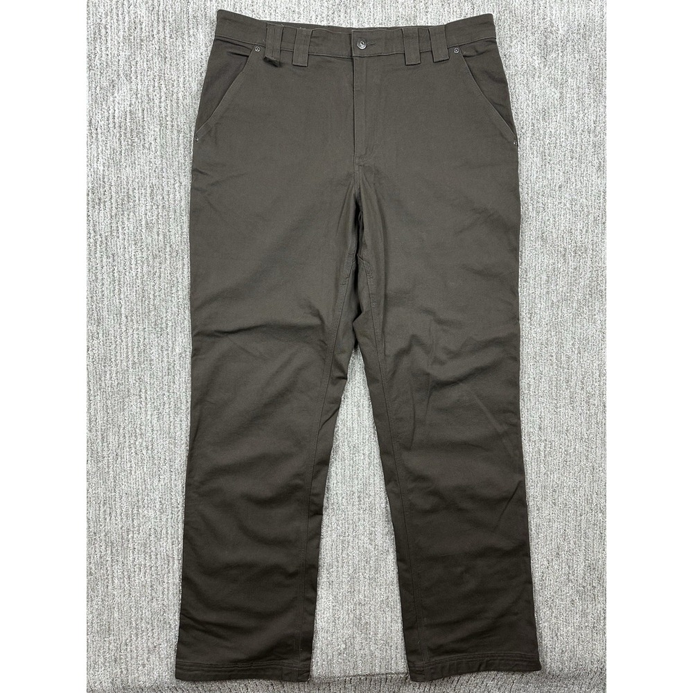 Duluth Trading Co Flex Fire Hose Relaxed Fit Brown Carpenter Pants Mens 38x36